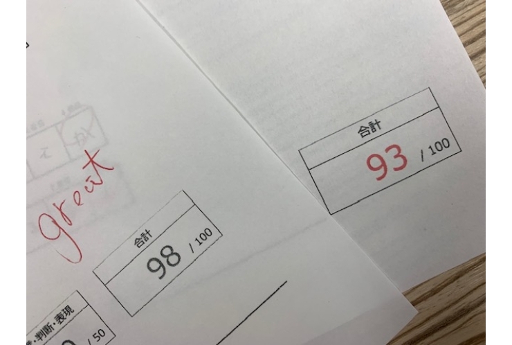 【高１生中間テスト】5教科9科目平均87.2点！